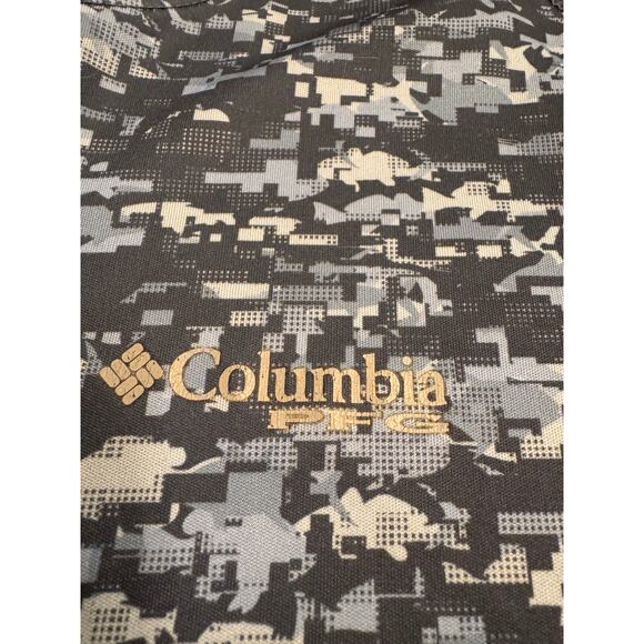 Columbia PFG Men's Fishing Shirt Blue Camo Sz XXL - Picture 2 of 4